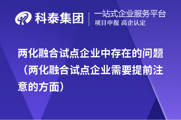 兩化融合試點企業中存在的問題（兩化融合試點企業需要提前注意的方面）