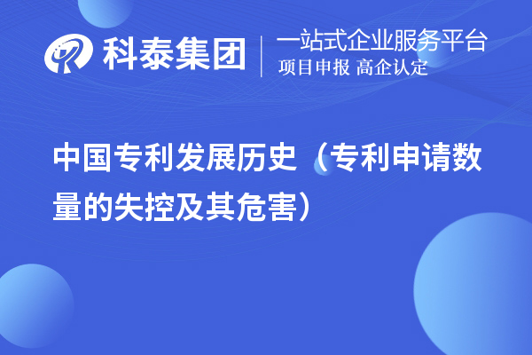 中國專利發展歷史（專利申請數量的失控及其危害）