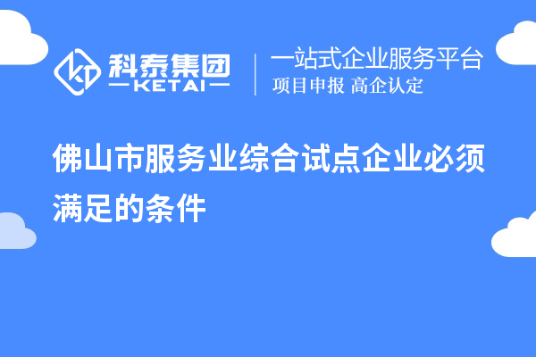 佛山市服務業綜合試點企業必須滿足的條件