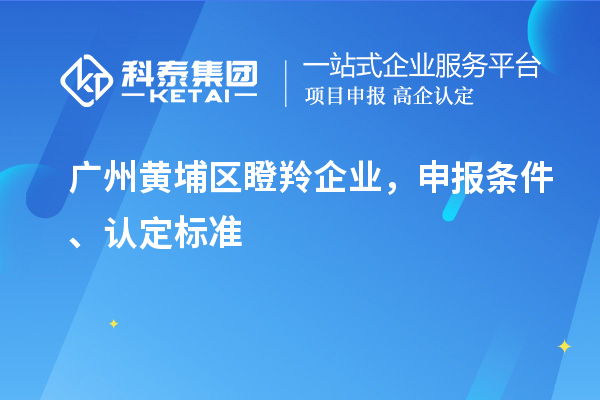 廣州黃埔區瞪羚企業，申報條件、認定標準