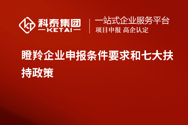 瞪羚企業申報條件要求和七大扶持政策
