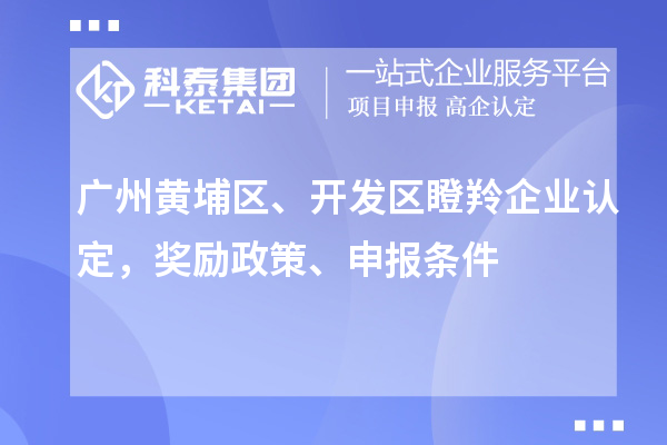 廣州黃埔區(qū)、開發(fā)區(qū)瞪羚企業(yè)認(rèn)定，獎(jiǎng)勵(lì)政策、申報(bào)條件