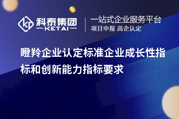 瞪羚企業(yè)認(rèn)定標(biāo)準(zhǔn)企業(yè)成長性指標(biāo)和創(chuàng)新能力指標(biāo)要求