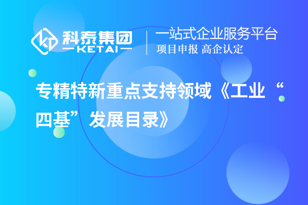 專精特新重點支持領(lǐng)域《工業(yè)“四 基”發(fā)展目錄》