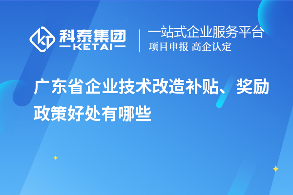 廣東省企業技術改造補貼、獎勵政策好處有哪些