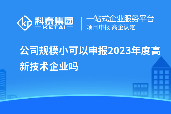 公司規模小可以申報2023年度高新技術企業嗎