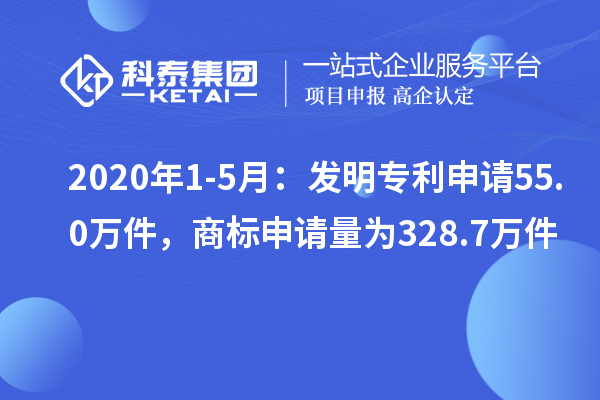 2020年1-5月：發明專利申請55.0萬件，商標申請量為328.7萬件