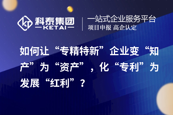 如何讓“專精特新”企業變“知產”為“資產”，化“專利”為發展“紅利”？