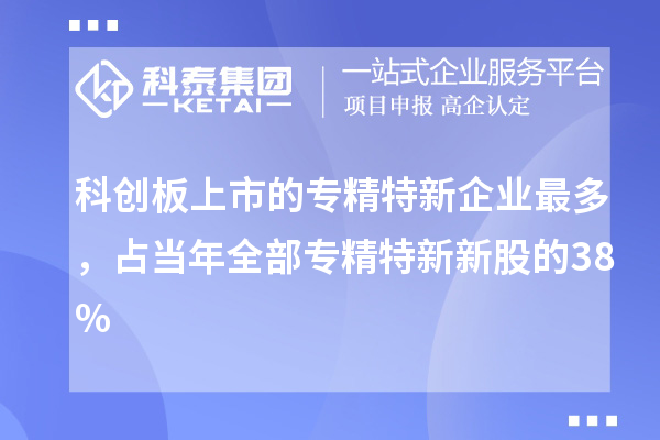 科創(chuàng)板上市的專精特新企業(yè)最多，占當(dāng)年全部專精特新新股的38%