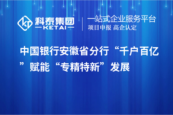 中國銀行安徽省分行“千戶百億”賦能“專精特新”發展