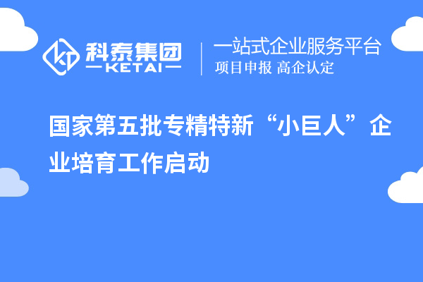國家第五批專精特新“小巨人”企業(yè)培育工作啟動(dòng)