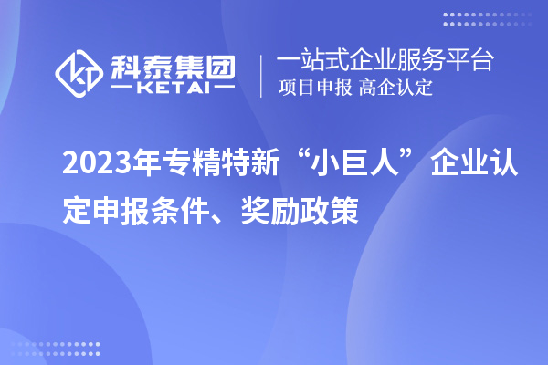 2023年專精特新“小巨人”企業(yè)認(rèn)定申報條件、獎勵政策