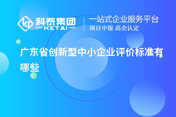 廣東省創(chuàng)新型中小企業(yè)評(píng)價(jià)標(biāo)準(zhǔn)有哪些