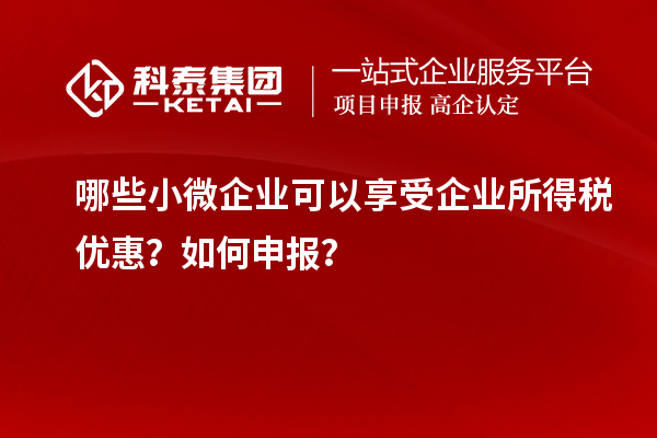 哪些小微企業可以享受企業所得稅優惠？如何申報？