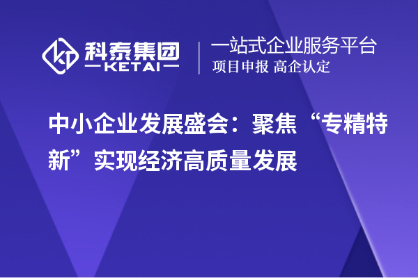 中小企業(yè)發(fā)展盛會(huì)：聚焦“專精特新” 實(shí)現(xiàn)經(jīng)濟(jì)高質(zhì)量發(fā)展
