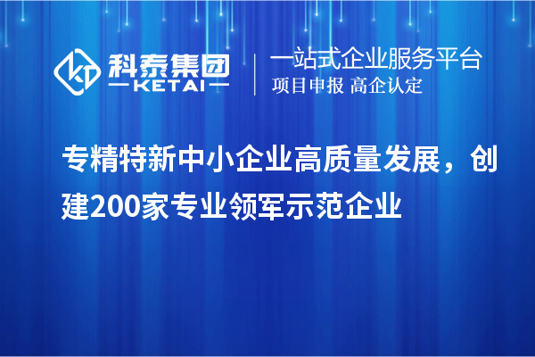 <a href=http://www.xjsygy.com/fuwu/zhuanjingtexin.html target=_blank class=infotextkey>專精特新中小企業</a>高質量發展，創建200家專業領軍示范企業