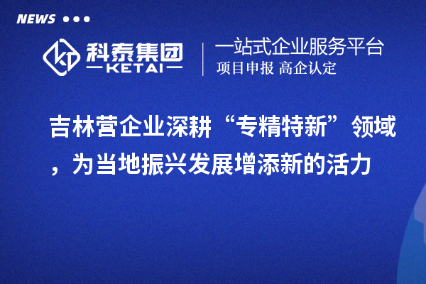 吉林營企業深耕“專精特新”領域，為當地振興發展增添新的活力