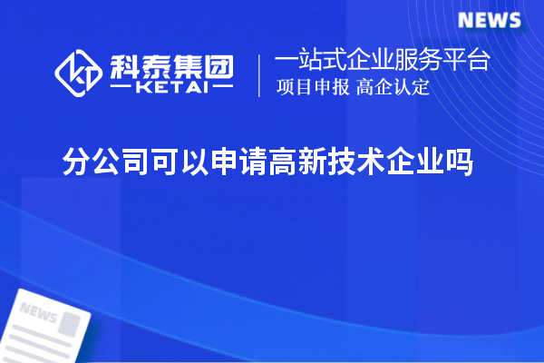 分公司可以申請高新技術企業嗎