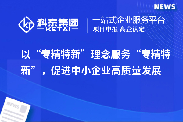 以“專精特新”理念服務(wù)“專精特新”，促進中小企業(yè)高質(zhì)量發(fā)展