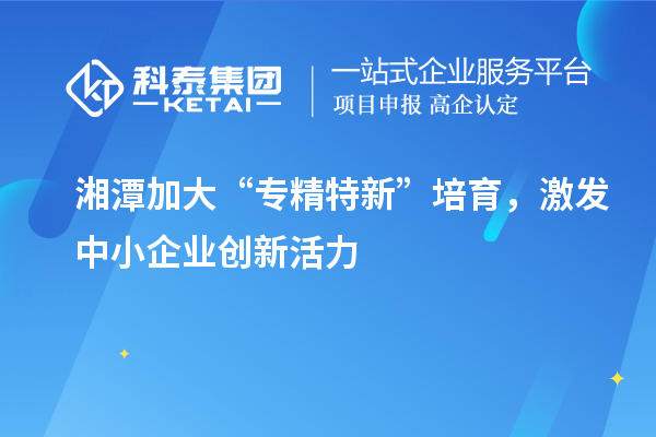 湘潭加大“專精特新”培育，激發(fā)中小企業(yè)創(chuàng)新活力