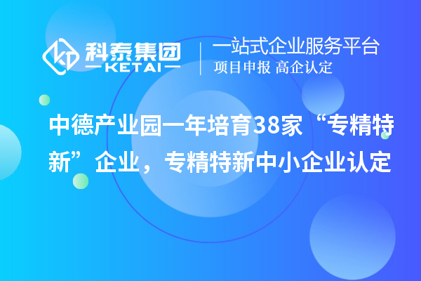 中德產(chǎn)業(yè)園一年培育38家“專精特新”企業(yè)，<a href=http://www.xjsygy.com/fuwu/zhuanjingtexin.html target=_blank class=infotextkey>專精特新中小企業(yè)</a>認(rèn)定