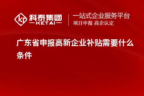 廣東省申報高新企業補貼需要什么條件