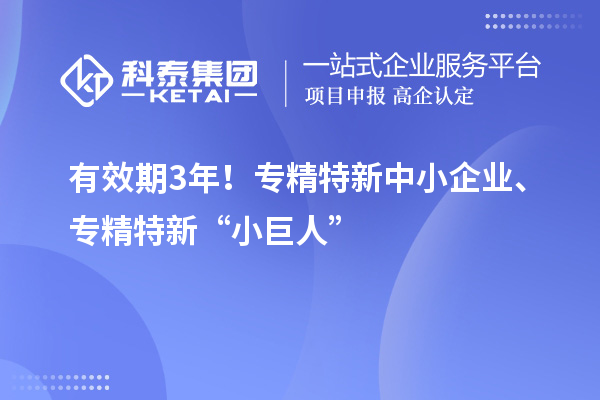 有效期3年！<a href=http://www.xjsygy.com/fuwu/zhuanjingtexin.html target=_blank class=infotextkey>專精特新中小企業</a>、專精特新“小巨人”