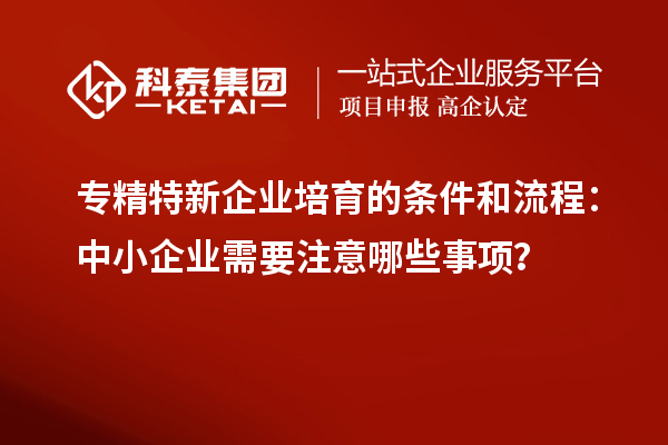 專精特新企業培育的條件和流程：中小企業需要注意哪些事項？