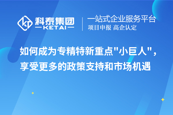 如何成為專精特新重點小巨人，享受更多的政策支持和市場機遇
