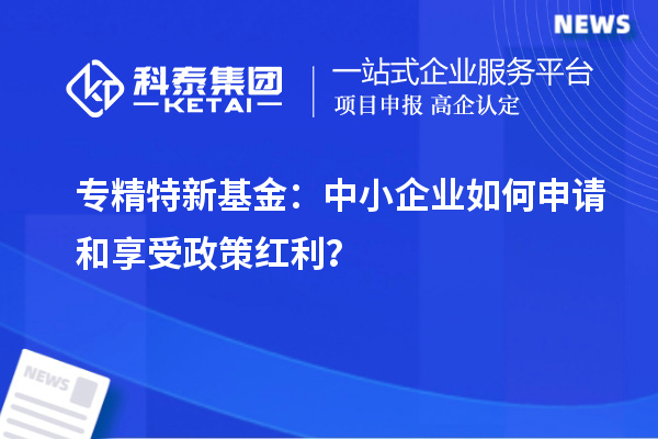 專精特新基金：中小企業(yè)如何申請和享受政策紅利？