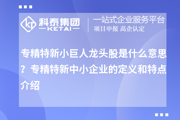 專精特新小巨人龍頭股是什么意思？<a href=http://www.xjsygy.com/fuwu/zhuanjingtexin.html target=_blank class=infotextkey>專精特新中小企業</a>的定義和特點介紹