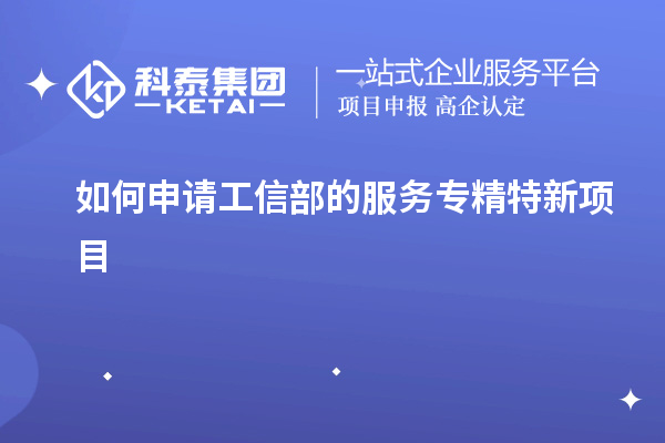 如何申請工信部的服務專精特新項目