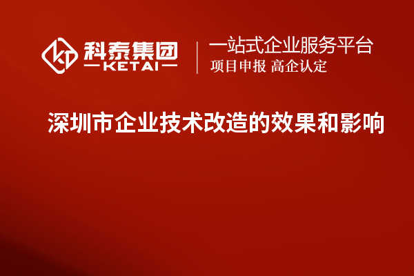 深圳市企業技術改造：成果評估與影響分析