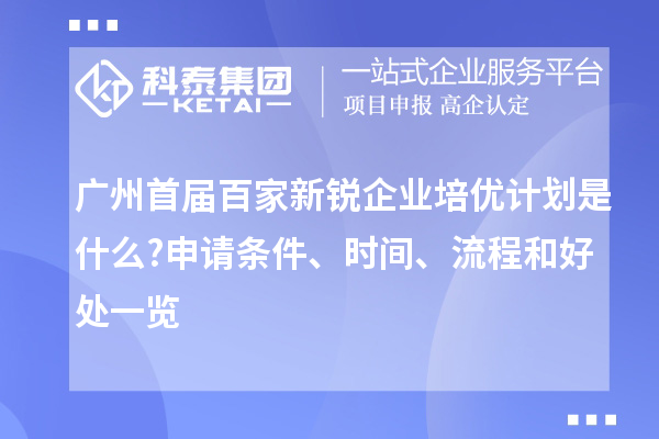 廣州首屆百家新銳企業培優計劃是什么?申請條件、時間、流程和好處一覽