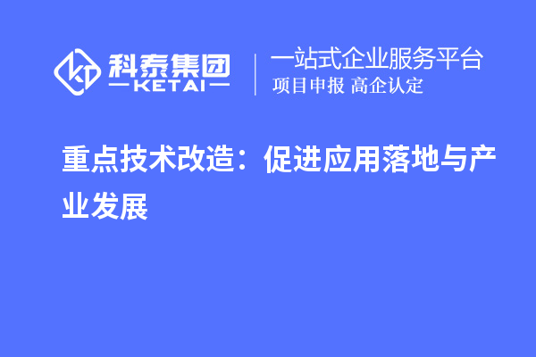 重點技術(shù)改造：促進(jìn)應(yīng)用落地與產(chǎn)業(yè)發(fā)展		 		