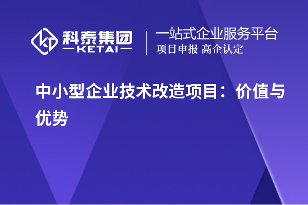 中小型企業技術改造項目：價值與優勢	 		