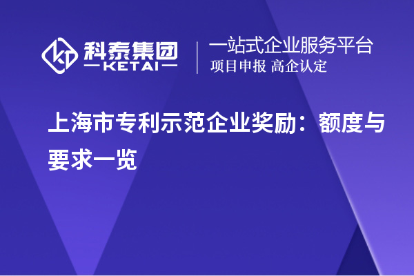 上海市專利示范企業獎勵：額度與要求一覽