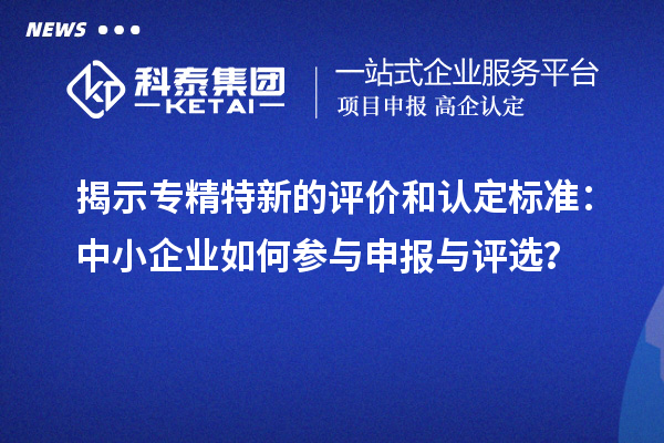 揭示專精特新的評價和認定標準：中小企業(yè)如何參與申報與評選？