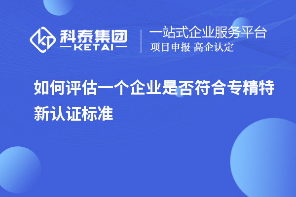 如何評(píng)估一個(gè)企業(yè)是否符合專(zhuān)精特新認(rèn)證標(biāo)準(zhǔn)
