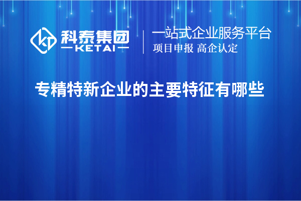 專精特新企業的主要特征有哪些