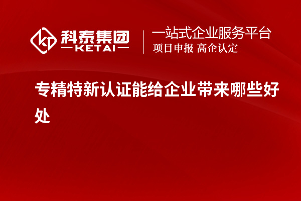 專精特新認證能給企業帶來哪些好處