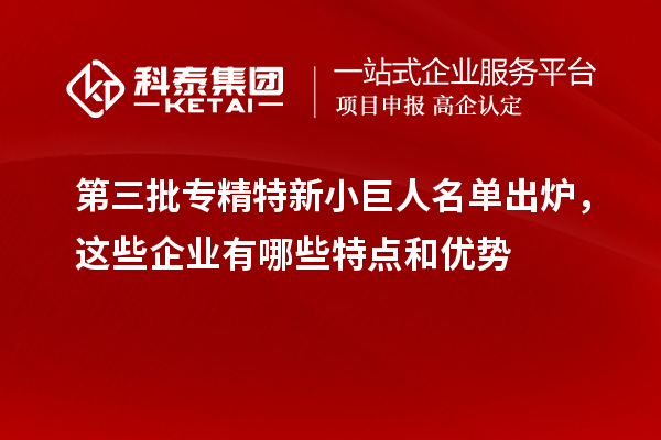 第三批專精特新小巨人名單出爐，這些企業有哪些特點和優勢