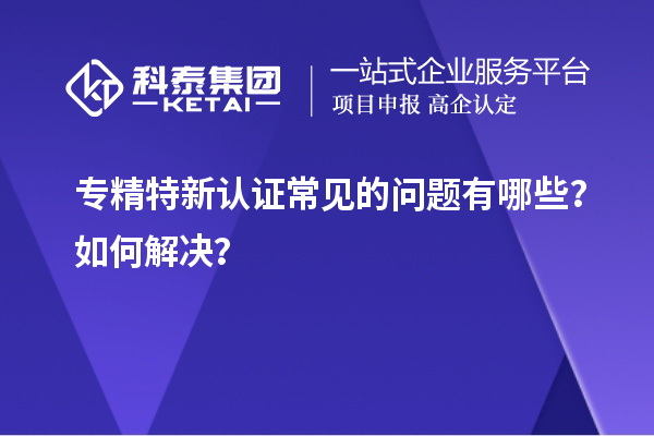 專精特新認證常見的問題有哪些?如何解決?