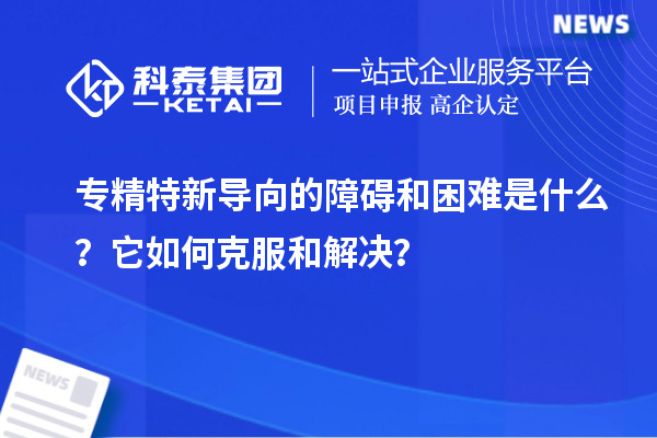 專精特新導向的障礙和困難是什么?它如何克服和解決?