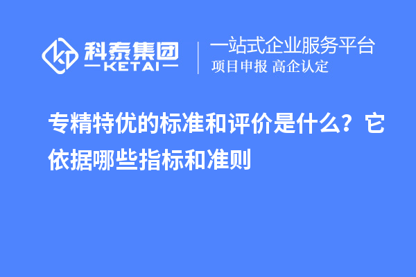 專精特優(yōu)的標(biāo)準(zhǔn)和評價是什么？它依據(jù)哪些指標(biāo)和準(zhǔn)則