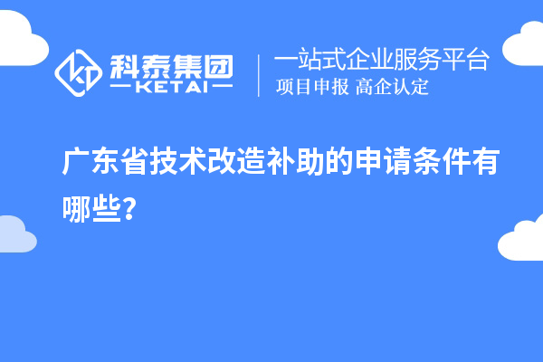 廣東省技術(shù)改造補(bǔ)助的申請(qǐng)條件有哪些？