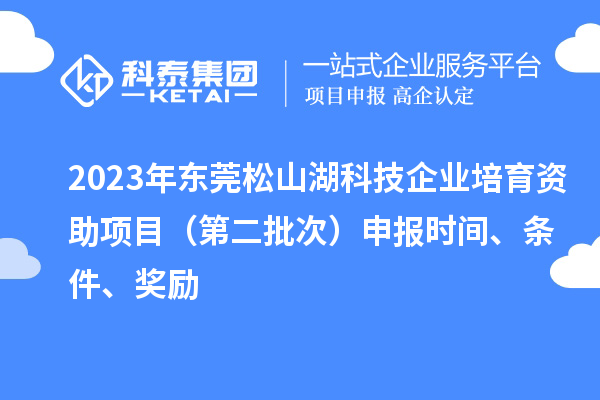 2023年東莞松山湖科技企業(yè)培育資助項目（第二批次）申報時間、條件、獎勵