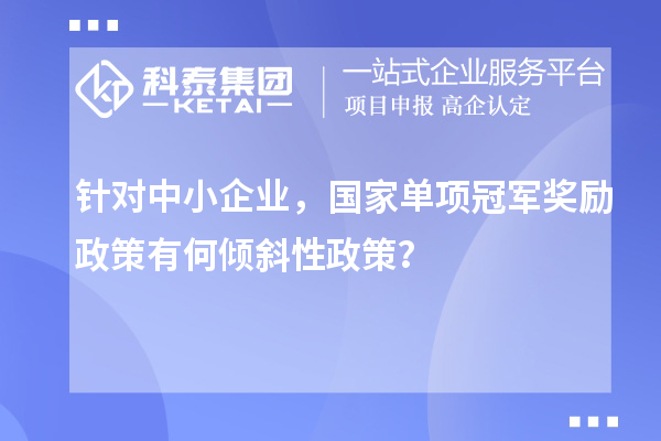 針對中小企業，國家單項冠軍獎勵政策有何傾斜性政策？