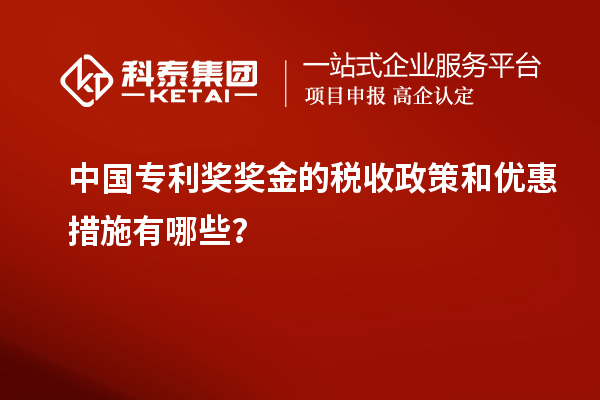 中國專利獎獎金的稅收政策和優惠措施有哪些？