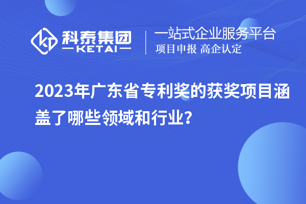 2023年廣東省專利獎的獲獎項目涵蓋了哪些領域和行業？